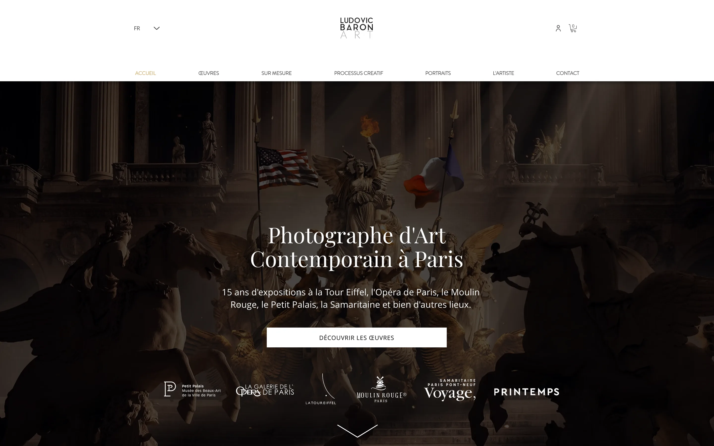 Site de l'artiste-photographe Ludovic Baron réalisé avec Wix.