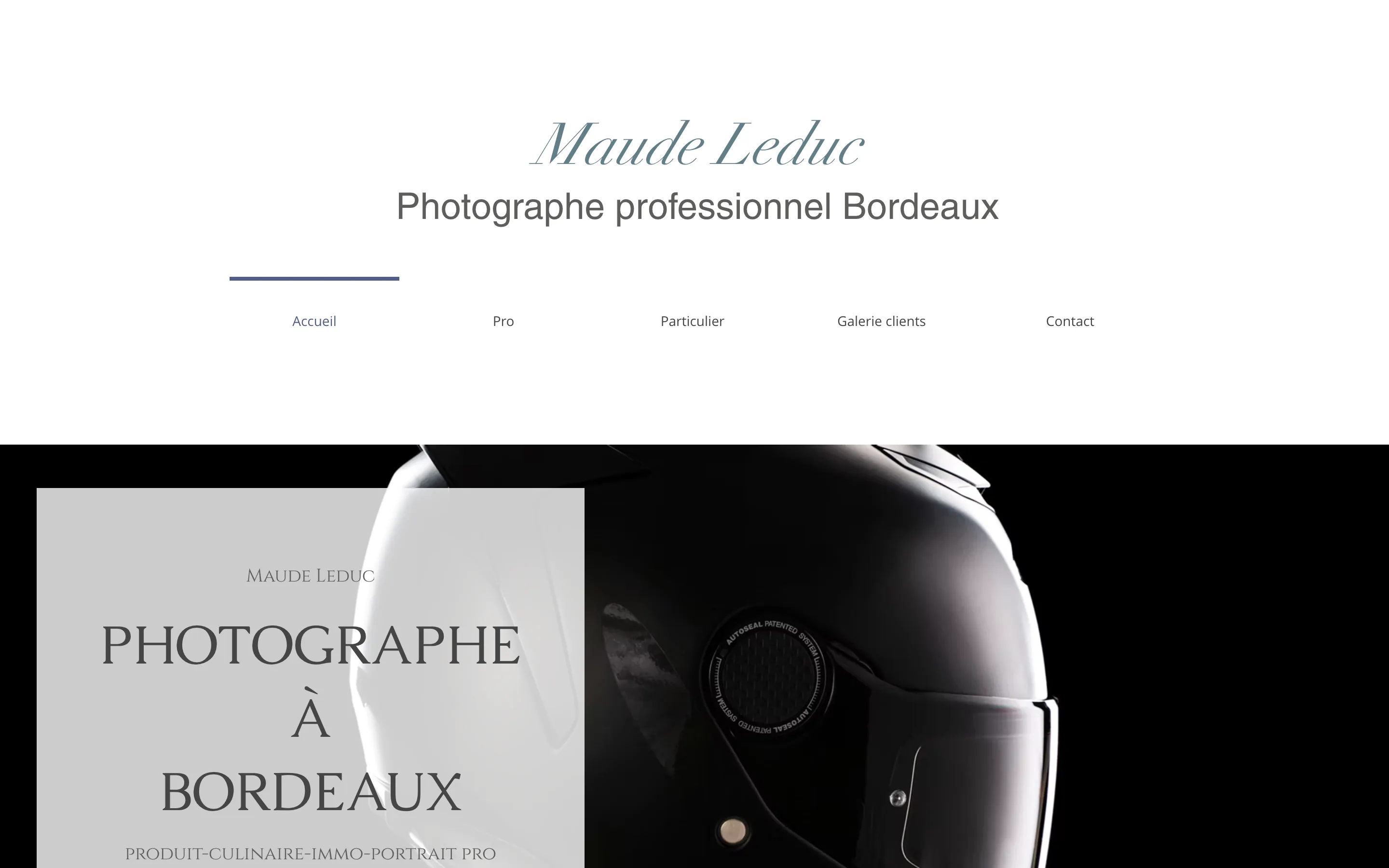 Site de la photographe Maud Leduc à Bordeaux, réalisé avec Wix.