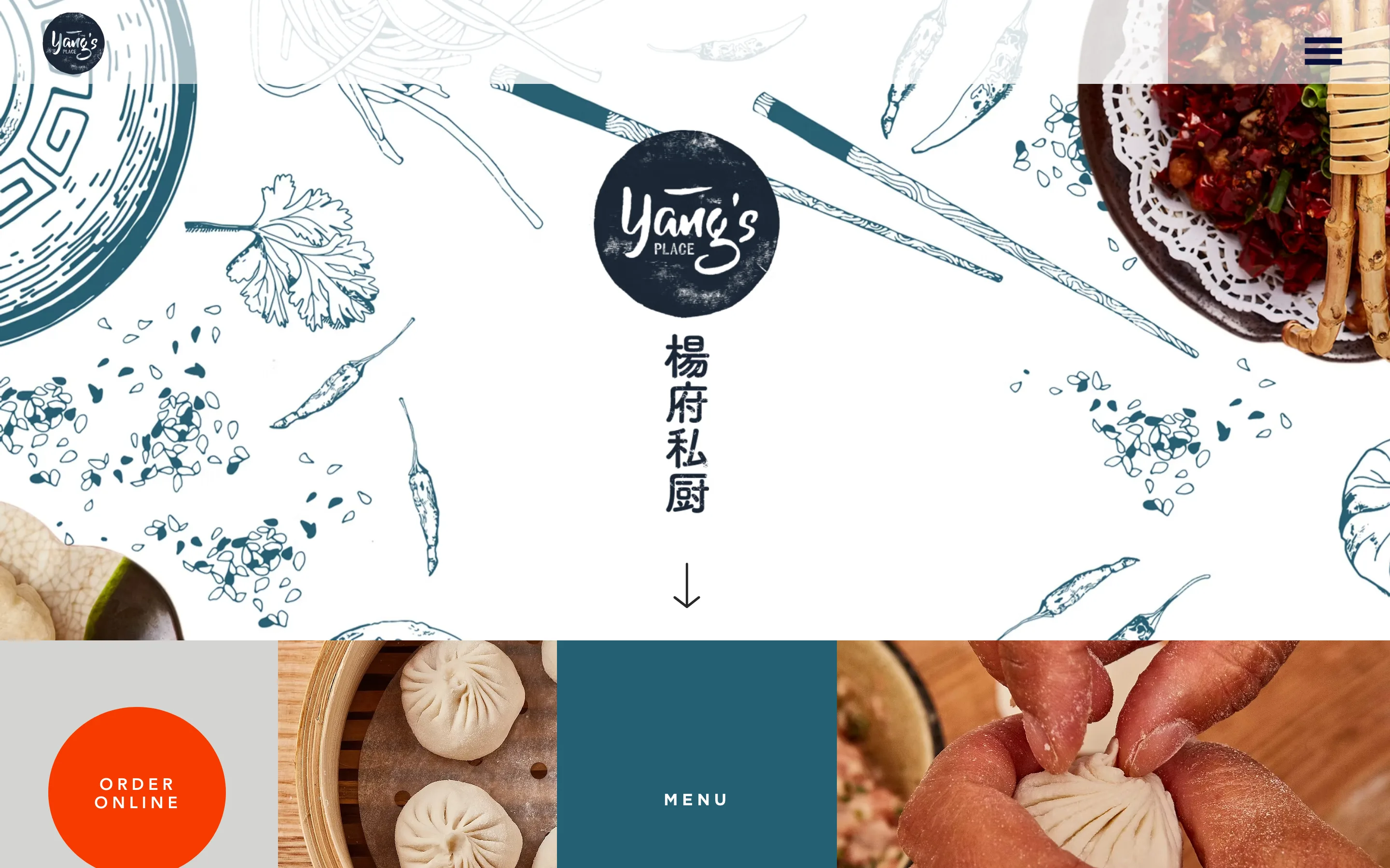 Site du restaurant chinois Yangs en Australie, réalisé avec Wix.