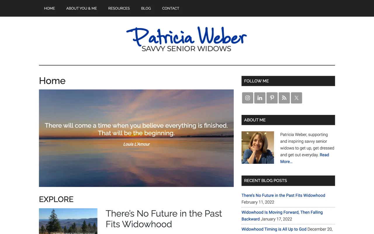 Capture du site de Patricia Weber le 19 octobre 2026