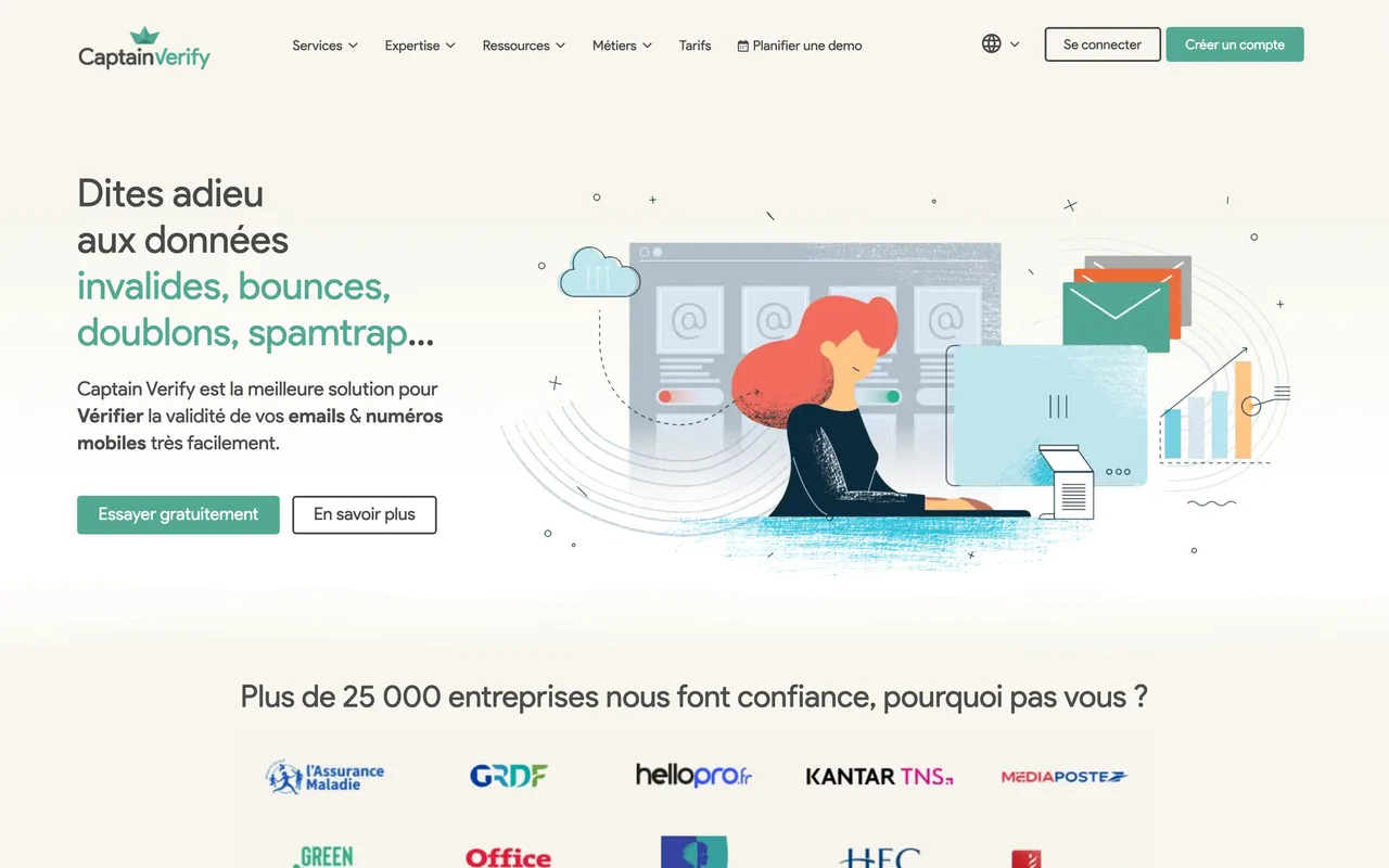 Page d'accueil de Captain Verify, capture du 19/10/2026