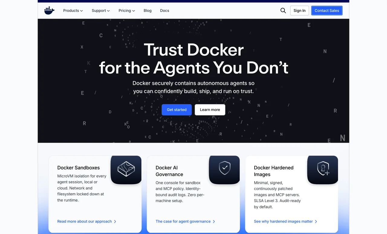 Page d'accueil de Docker