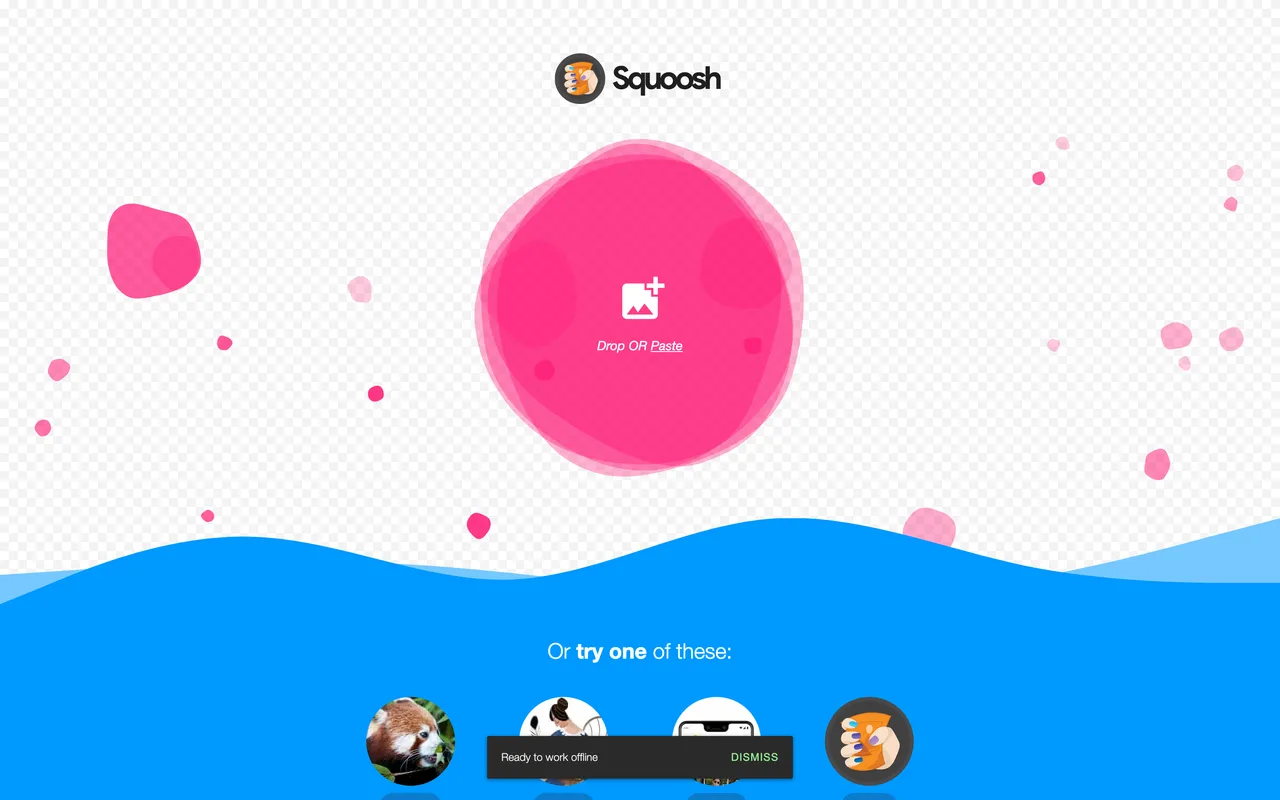 Application de compression d'images Squoosh, page consultée le 19 octobre 2026