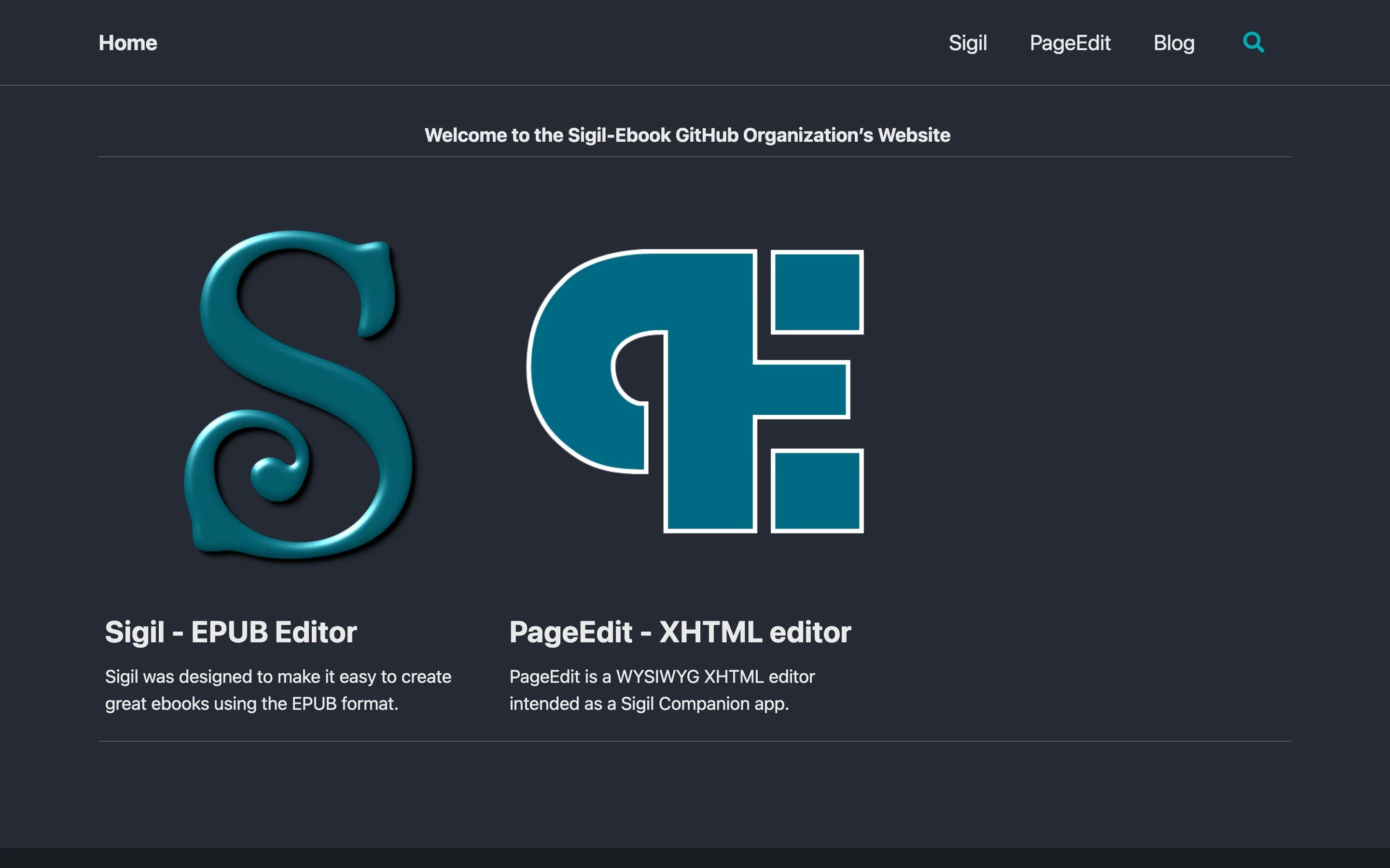 Page du projet Sigil, éditeur EPUB open source