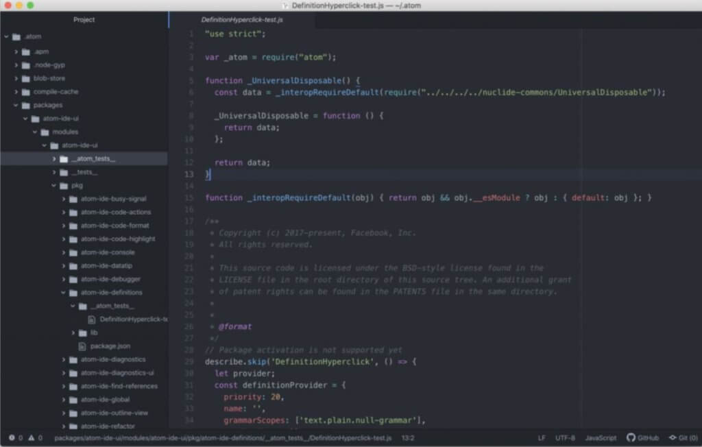 Editor Atom de archivos HTML y CSS