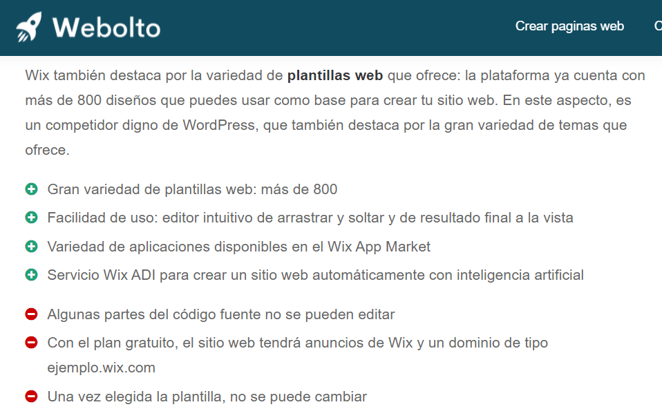 Vista previa de la misma página en WordPress