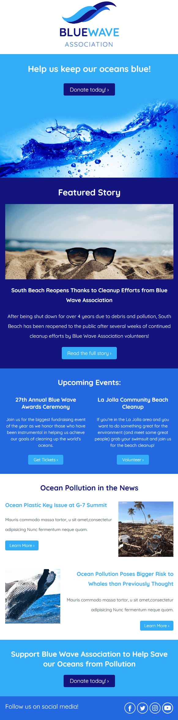 Newsletters plantillas bluewave