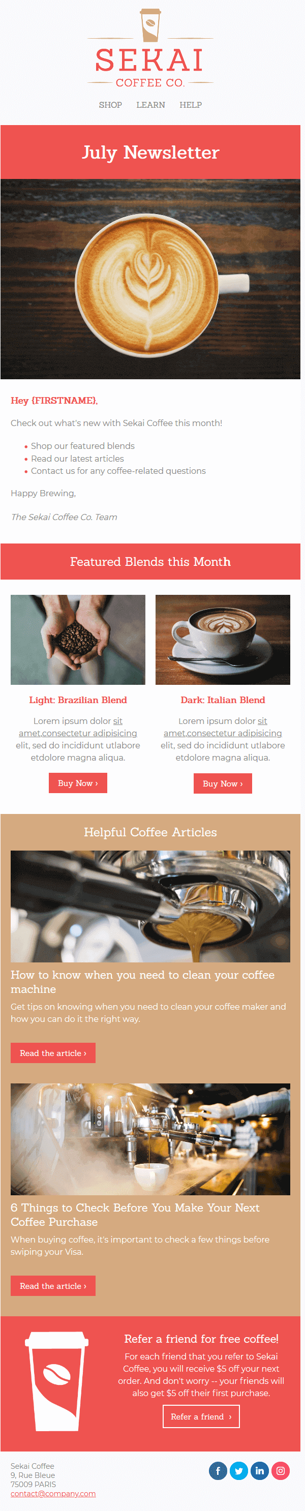 Las mejores plantillas de newsletter de Brevo
