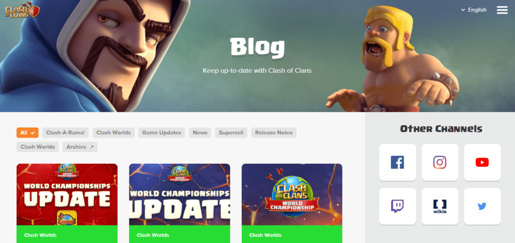 blog de la app de juegos Clash of Clans