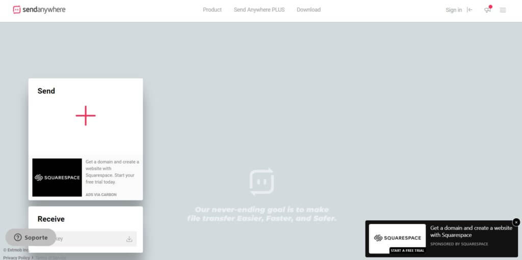 SendAnywhere es una de las alternativas a WeTransfer