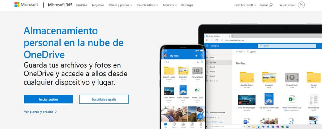 Microsoft OneDrive para enviar archivos gratis
