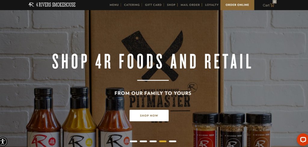 Ejemplos de homepage 4 Rivers Smoke
