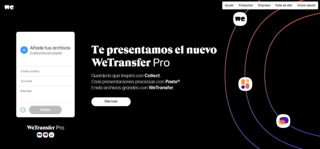WeTransfer para enviar archivos grandes