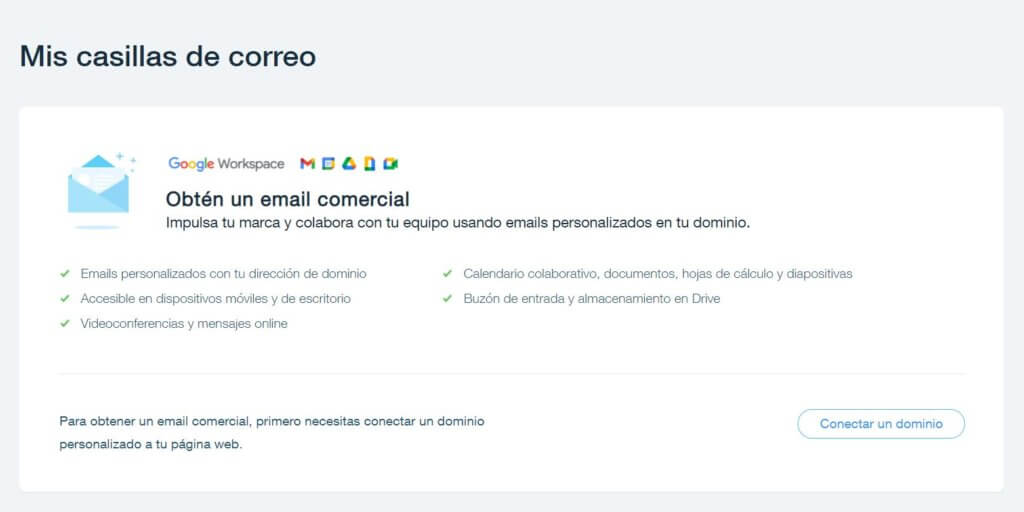 La integración con Google Workspace para calcular el precio de Wix