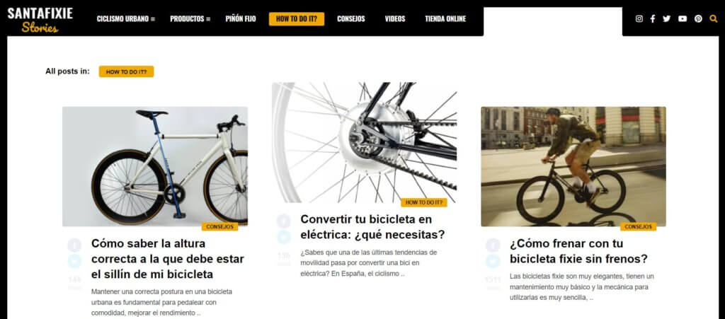 Diseño de sitios web blog de Santafixie