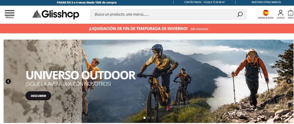 Ejemplos de tienda online de deporte Glisshop