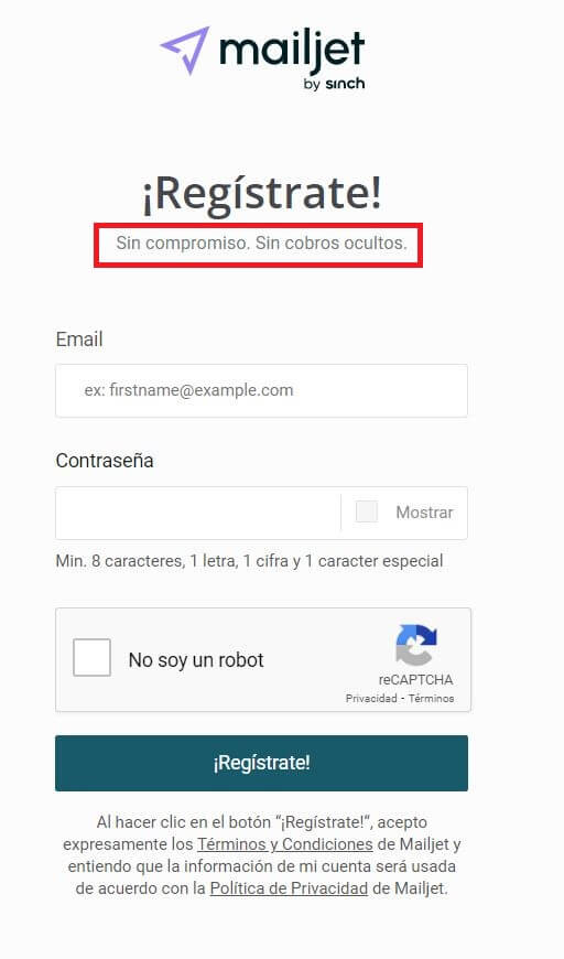 Anticipación de preguntas en el formulario de Mailjet