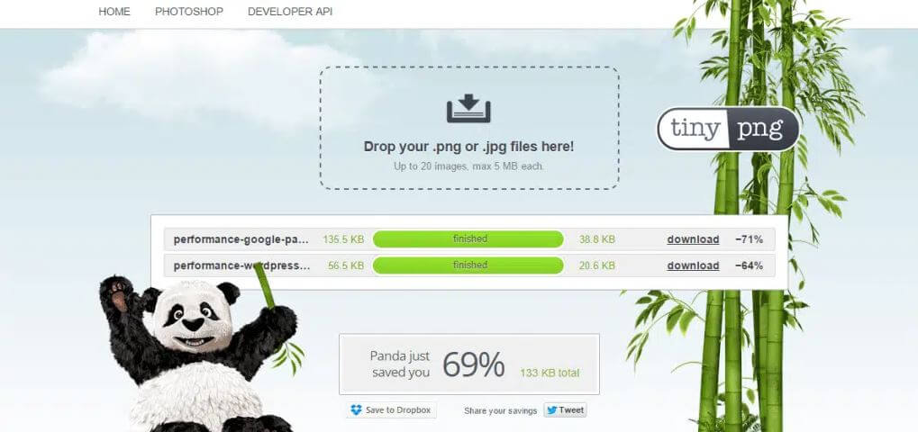 TinyPNG para optimizar la velocidad de carga de un sitio web